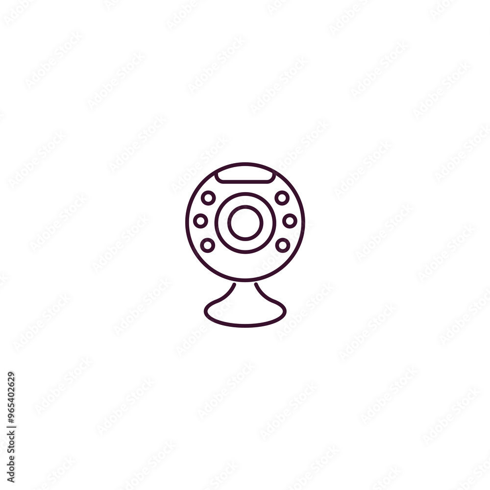 Poster round webcam outline icon. linear vector from computer concept. thin line round webcam icon isolated
