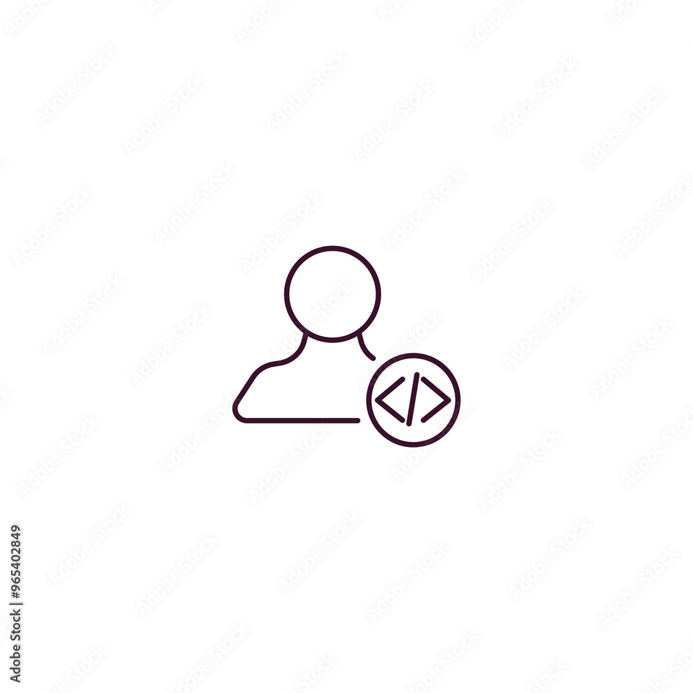Poster develope outline icon. linear vector from computer concept. thin line develope icon isolated on whit