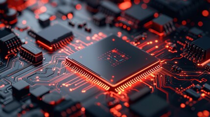 Fototapeta premium Futuristic Smart Grid Energy Forecast Holographic Interface in Neon Tech Background - with Copy Space and Selective Focus