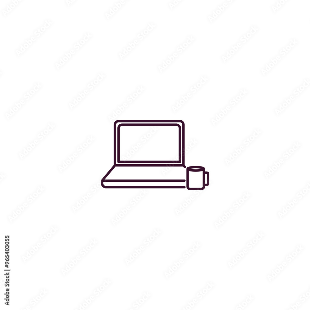 Poster morning work outline icon. linear vector from computer concept. thin line morning work icon isolated