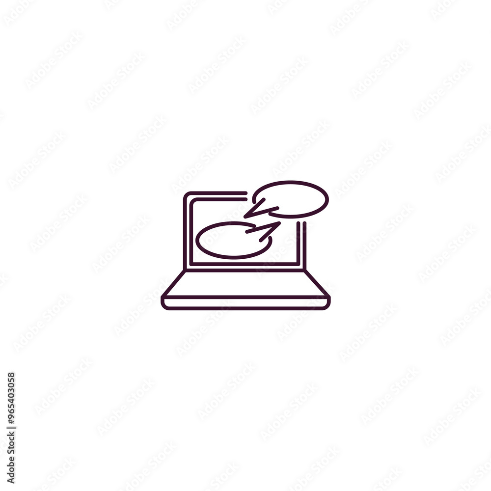 Aufkleber online chat outline icon. linear vector from computer concept. thin line online chat icon isolated o