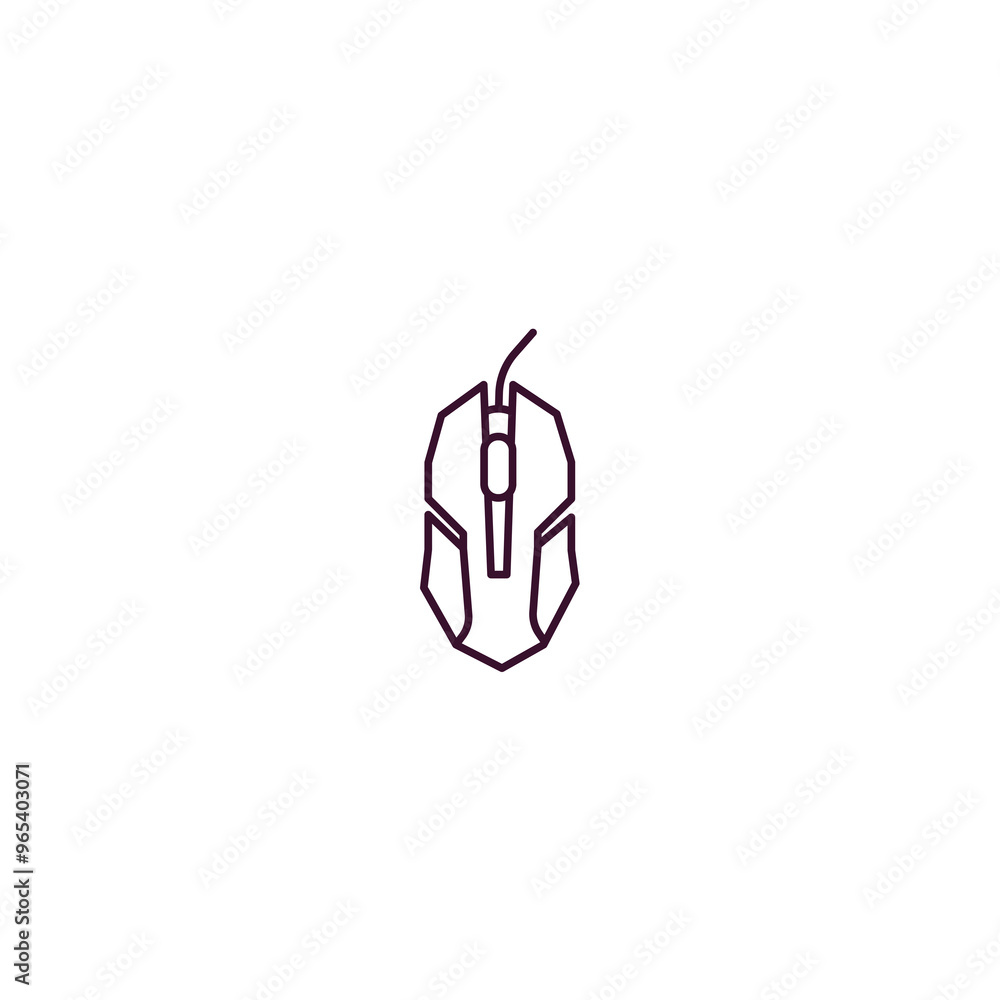 Aufkleber computer mouse device outline icon. linear vector from computer concept. thin line computer mouse de