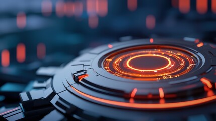 Futuristic Renewable Energy Market Forecast Neon Holographic Interface with Copy Space, Selective Focus,