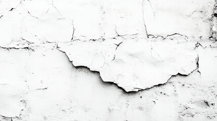 Naklejka premium Textured white wall with cracks, showcasing a unique aged appearance for artistic or architectural backgrounds.