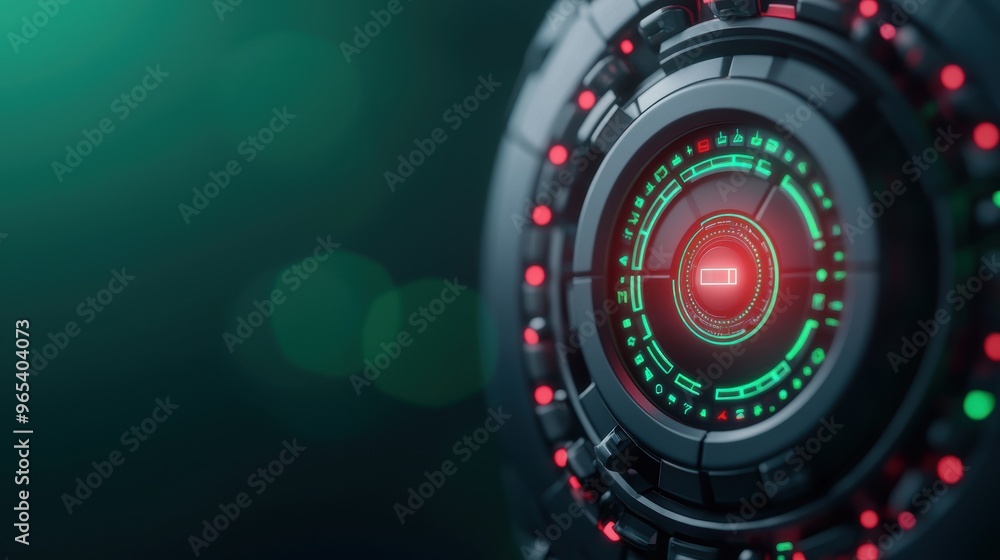 Poster futuristic smart energy grid hologram interface - with copy space for text