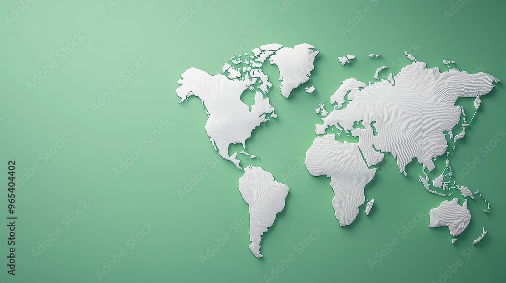 Poster global holographic energy consumption digital map in sleek modern setting - with copy space, selecti