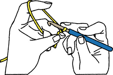 뜨개질하는 손동작