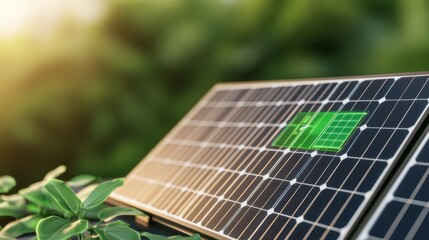 Futuristic Renewable Energy Adoption Rates Holographic Interface on Ecotech Background - with Copy Space and Selective Focus,