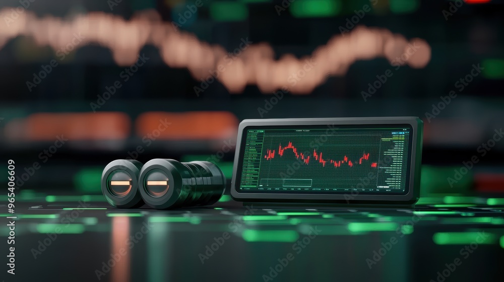 Aufkleber futuristic oil futures analysis on dark holographic interface - advanced trading floor visualization