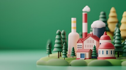 Futuristic Smart Energy Grids with Oil Distribution in with Copy Space, Selective Focus on Foreground