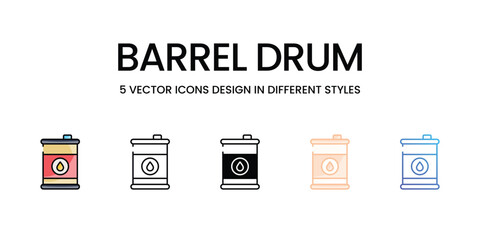 Barrel Drum vector icons set ready to use for web and mobile app