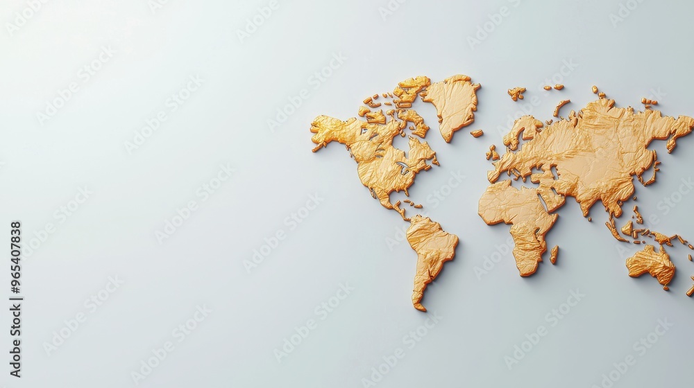 Poster digital visualization of global oil reserves mapping in with copy space, selective focus, and qualit