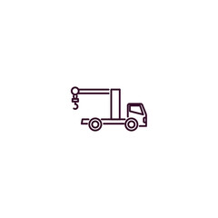 crane truck  outline icon. Linear vector from construction concept. Thin line crane truck  icon isolated on white background