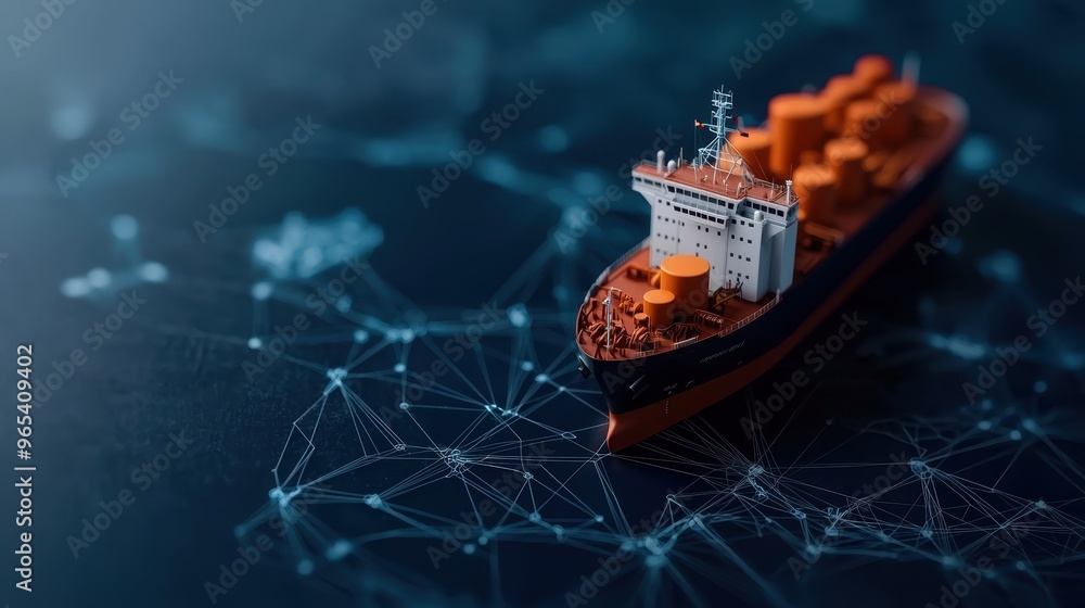 Poster global oil trade network in : digital visualization with copy space and selective focus | .