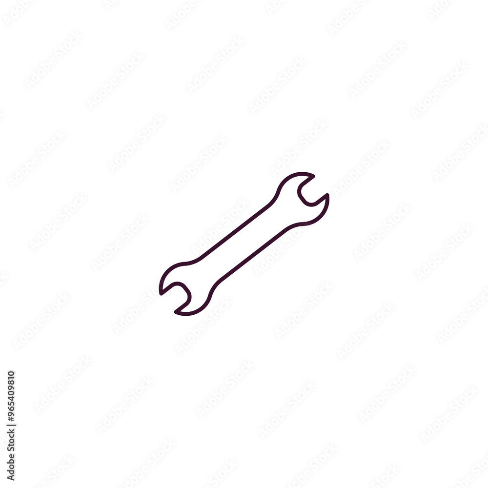 Poster spanner outline icon. linear vector from construction concept. thin line spanner icon isolated on wh