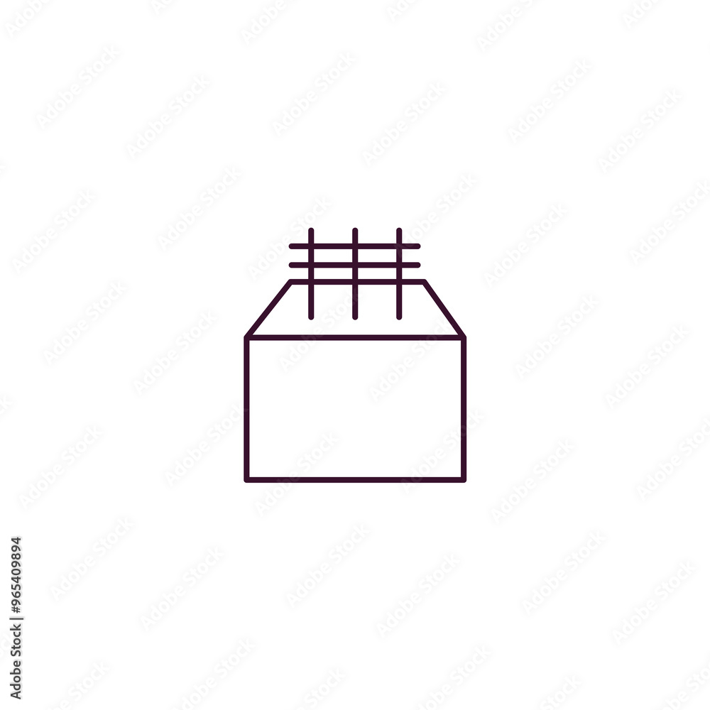 Poster concrete outline icon. linear vector from construction concept. thin line concrete icon isolated on 