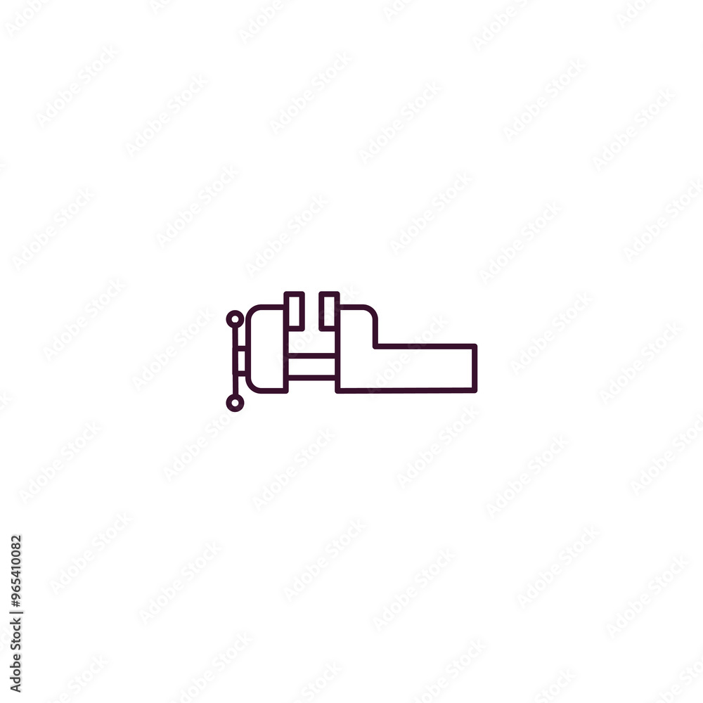 Poster vise outline icon. linear vector from construction concept. thin line vise icon isolated on white ba