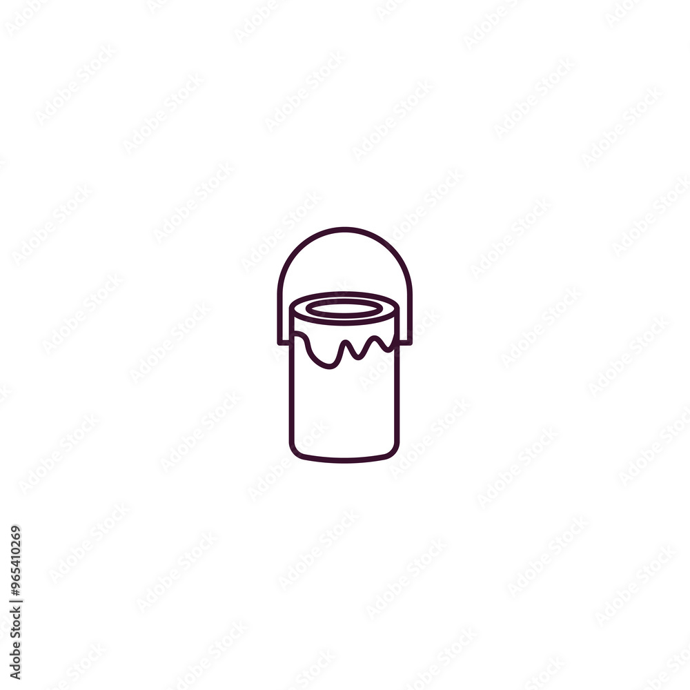 Poster paint bucket outline icon. linear vector from construction concept. thin line paint bucket icon isol
