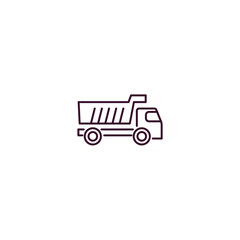 dump truck  outline icon. Linear vector from construction concept. Thin line dump truck  icon isolated on white background