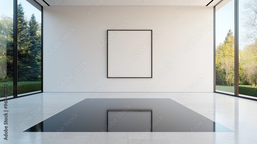 Poster futuristic modern art installation with reflective surfaces and dynamic lighting - in with ray traci