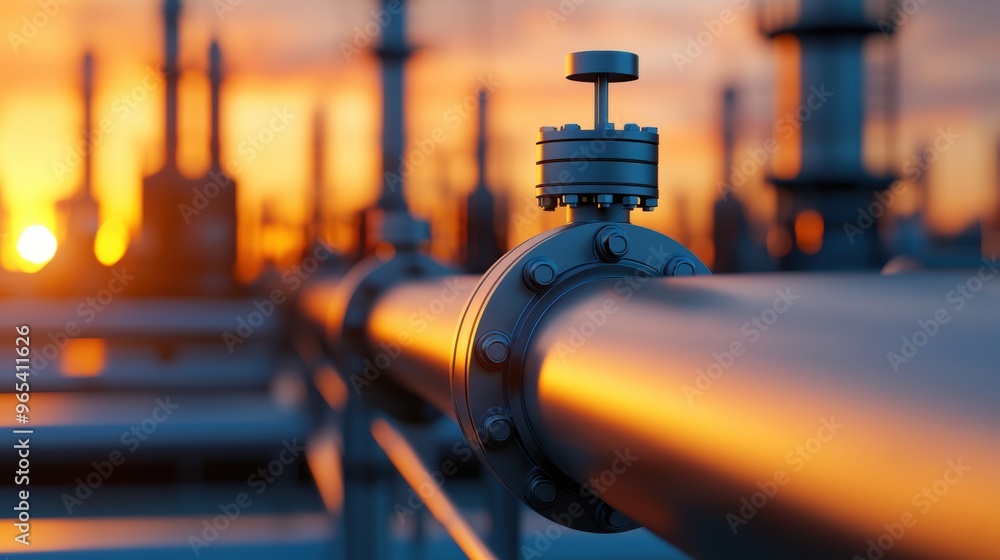 Poster futuristic ai management of oil distribution networks in digital world - with copy space and quality