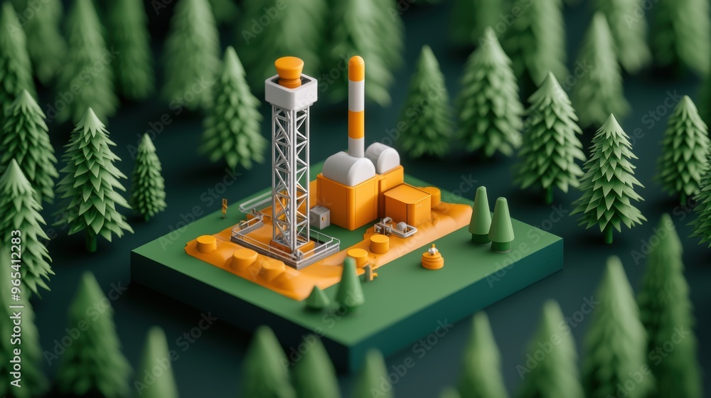 Poster futuristic smart oil fields ai-driven energy extraction concept - with copy space for text in