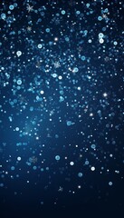Obraz premium Blue Christmas Background With Icy Snowflakes And Sparkle Bokeh Lights. Vertical Holiday Wallpaper.