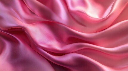 Lush pink silk waves with elegant folds, providing a beautiful and textured background with space for text.
