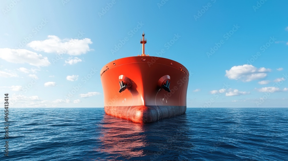 Poster futuristic augmented reality logistics for oil tanker navigation in oceanic background - with select