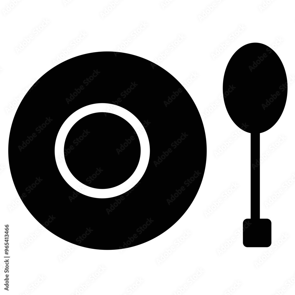 Poster dish food plate glyph icon