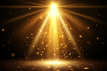 Dynamic Spotlight Effects with Radiant Glows and Soft Beams on Dark Backgrounds