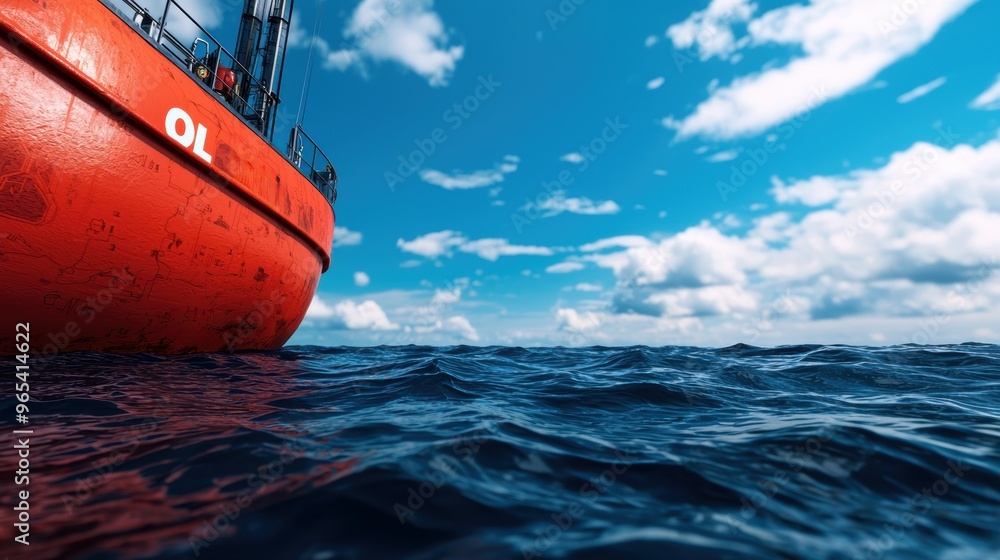 Poster futuristic digital oil exploration in deep ocean virtual reality environment with copy space. select