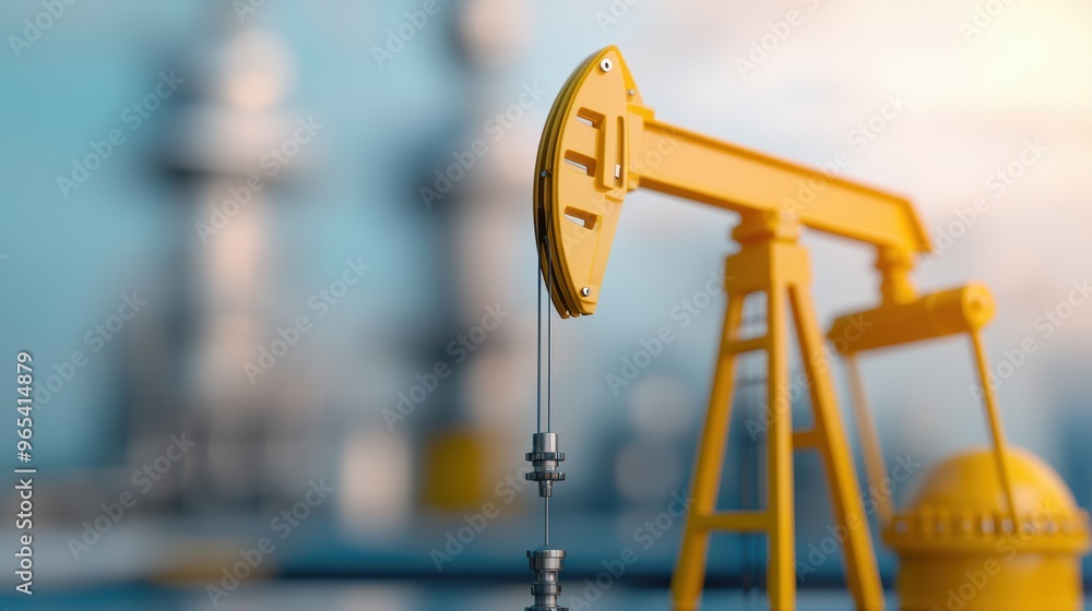 Poster futuristic energy-efficient oil extraction technology - smart integration in digital future with cop