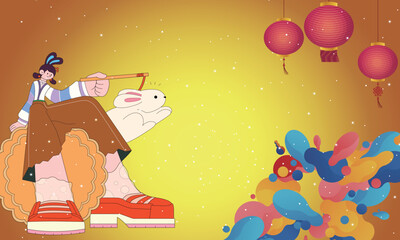 Whimsical Mid-Autumn Rider on Mooncake