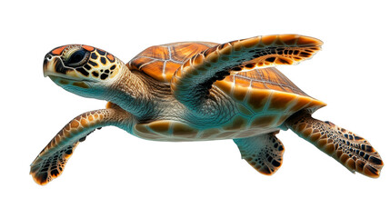 Sea Turtle with Colorful Glitch Effect  Digital Art