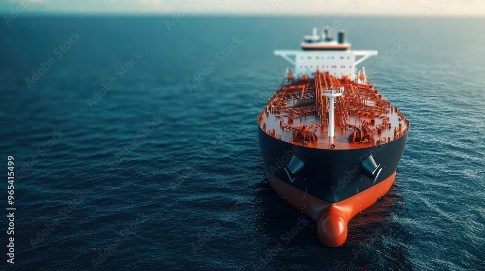 Aufkleber futuristic oil transportation ai digital optimization realtime monitoring - with copy space and sele