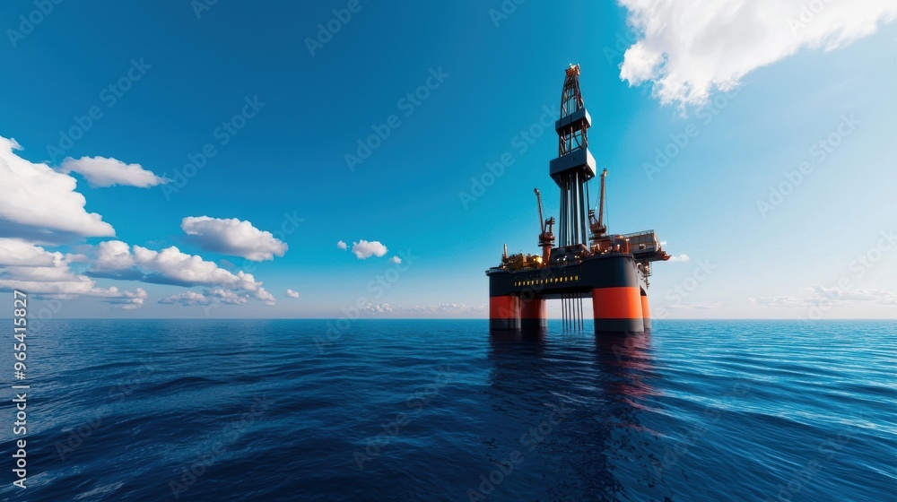 Poster futuristic real-time data overlay in digital oil extraction with selective focus on deep sea technol