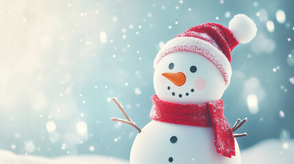 Fototapeta premium Christmas Snowman Clipart Background