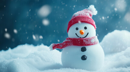 Fototapeta premium Christmas Snowman Clipart Background
