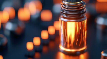 Dynamic Oil Market Volatility Holographic Projections Corporate Backdrop - with Fluctuating Energy Prices and Copy Space for Text in