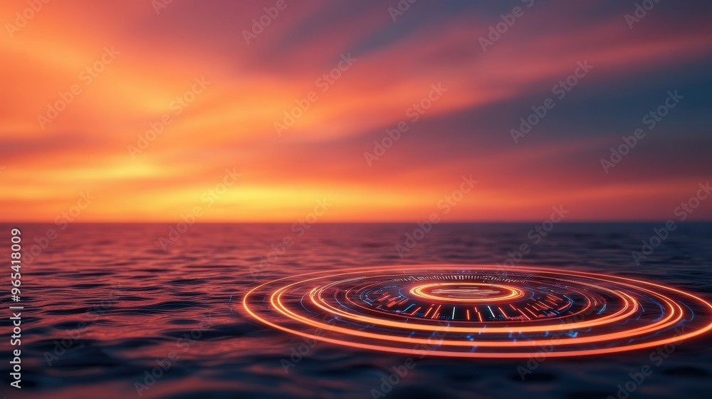 Aufkleber futuristic holographic energy grid oil price analysis using smart technology integration in with cop