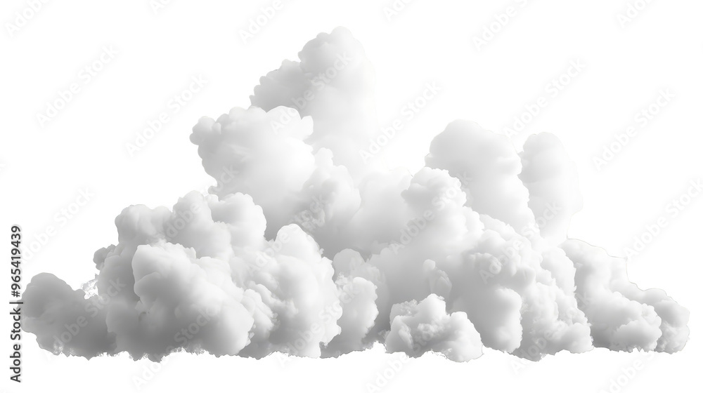 Poster glitch effect white clouds with colorful pixelated border