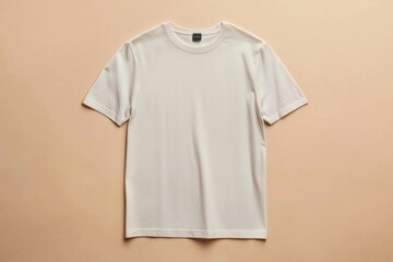 Simple Tshirt Flatlay mockup in beige background created with generative AI
