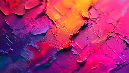 A neon colored wall with a rough surface