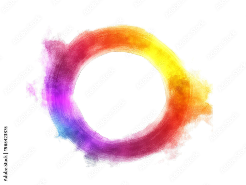 Poster abstract colorful circle with pixelated background
