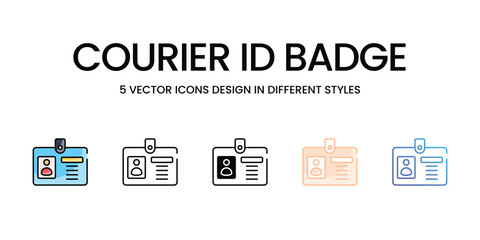 Courier ID Badge vector icons set ready to use for web and mobile app