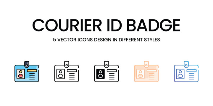 Courier ID Badge vector icons set ready to use for web and mobile app