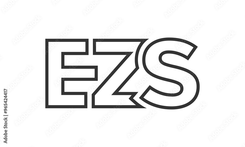 Fototapete ezs logo design template with strong and modern bold text. initial based vector logotype featuring s