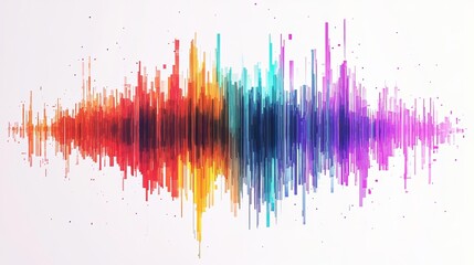Fototapeta premium Colorful sound wave illustration depicting audio frequencies and dynamics