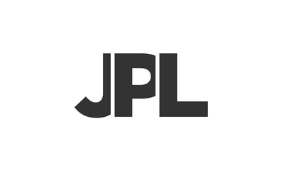 JPL logo design template with strong and modern bold text. Initial based vector logotype featuring simple and minimal typography. Trendy company identity.